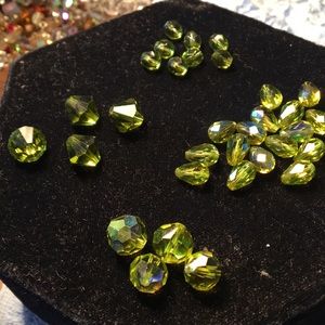 4 diff styles and sizes of olivine green beads